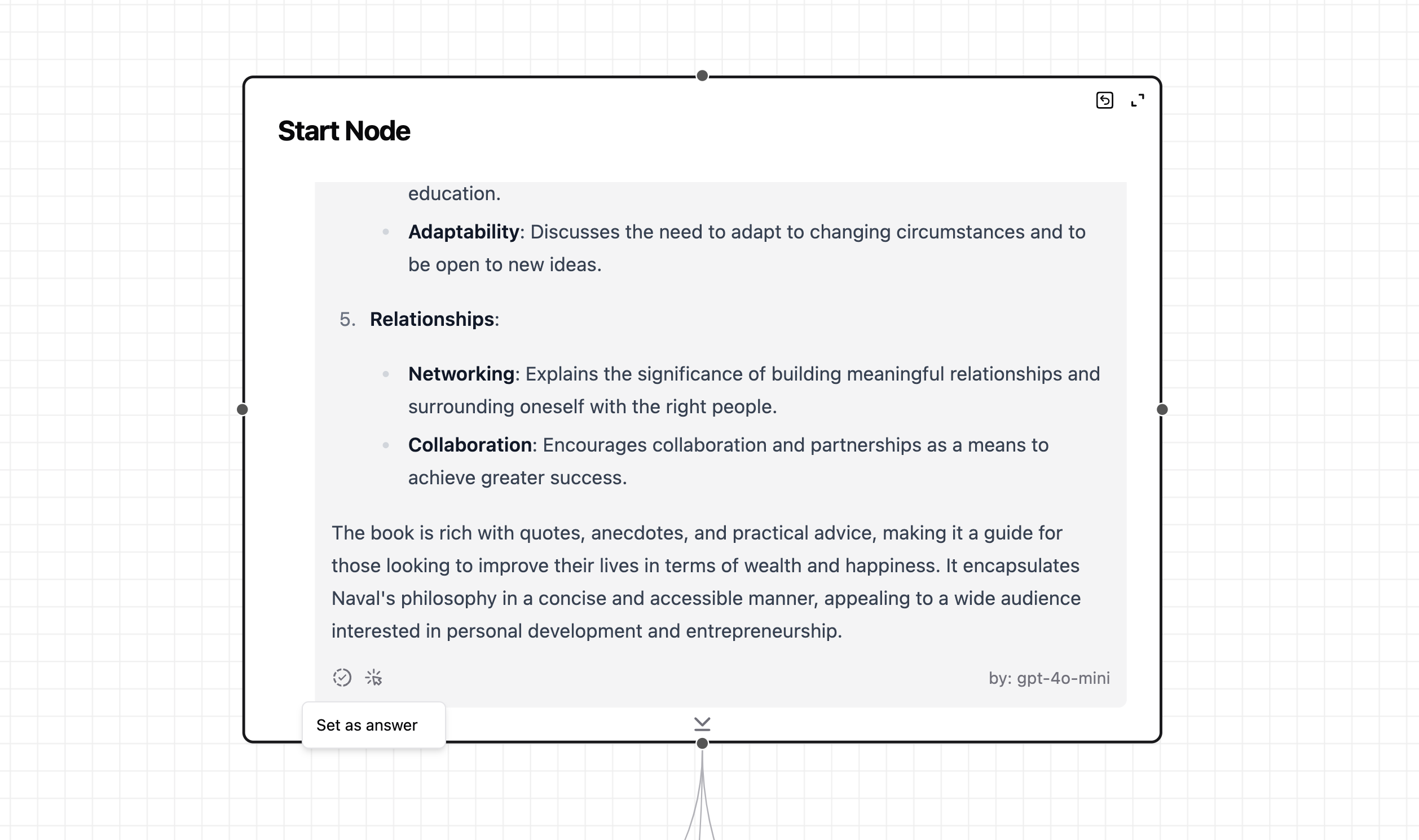 set ai response answer into context as you need